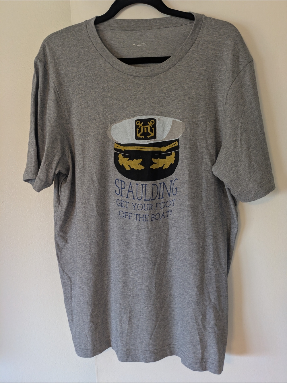 Travis Mathew Gray Spaulding Captain Hat Graphic Tee- M (NWOT)